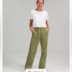 NWT Lululemon Loungeful Straight Leg Pant bronze green 10
